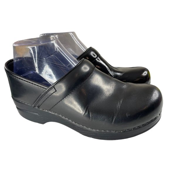 Dansko Women’s Pro Black Leather Occupational Nursing Clogs EU 38/US 7-7.5 - Picture 1 of 7